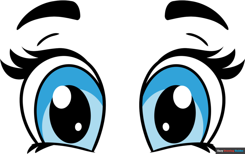 How to draw a cute cartoon eyes