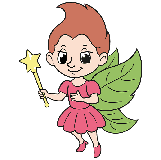How to draw an easy cartoon fairy