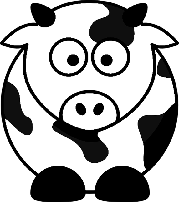 Cartoon cow farm animal coloring page printout animals coloring