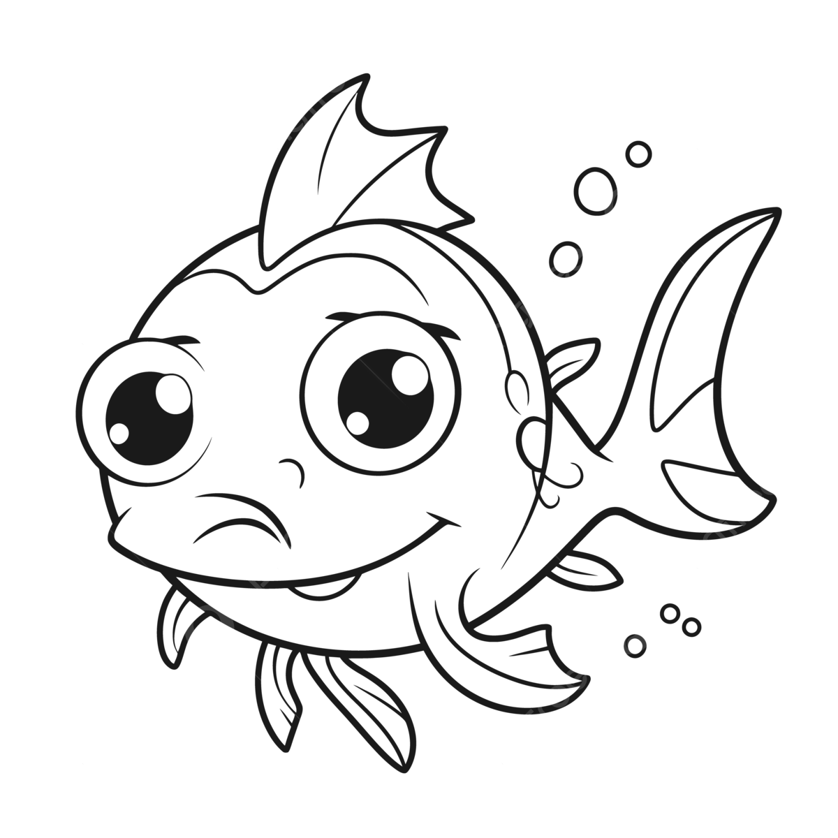 The cute fish is a coloring page for kids outline sketch drawing vector fish drawing wing drawing ring drawing png and vector with transparent background for free download