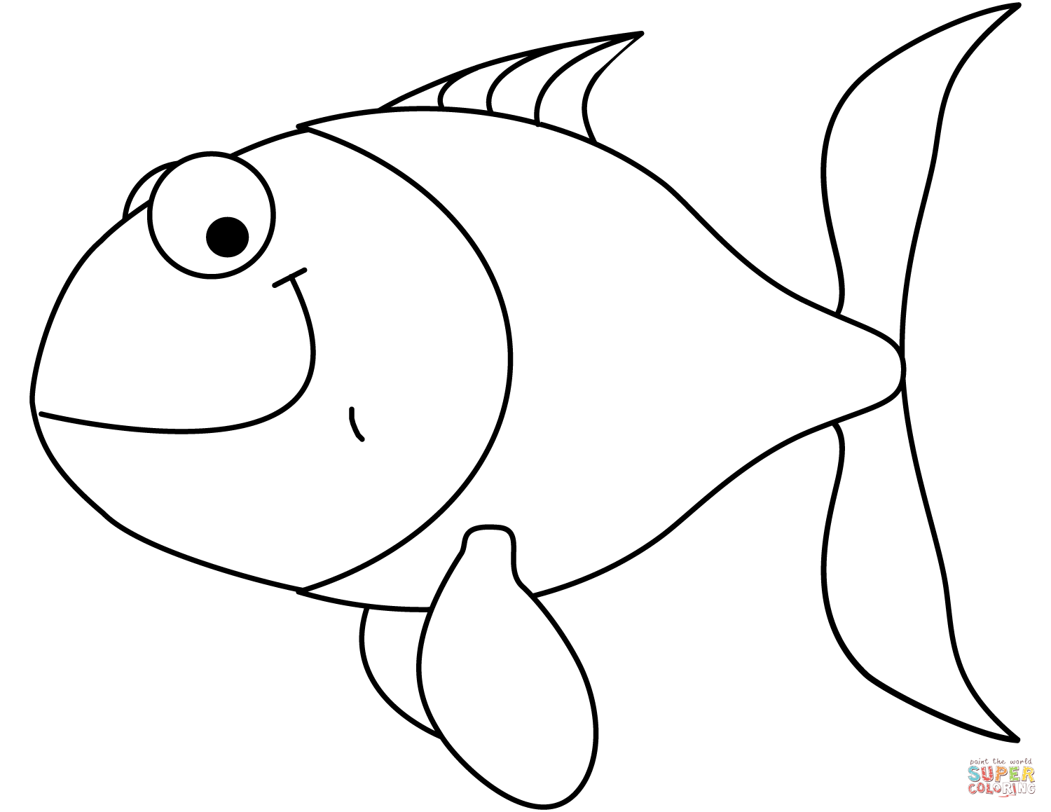 Cartoon goldfish coloring page free printable coloring pages