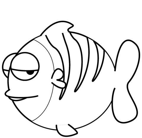 Cartoon fish coloring page free printable coloring pages
