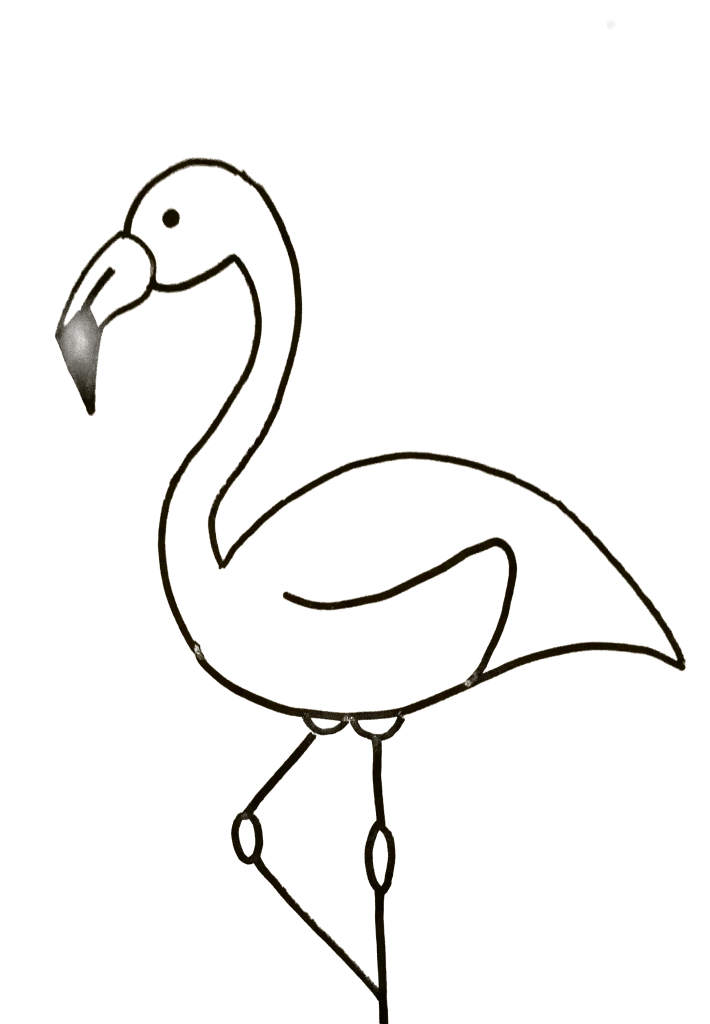 How to draw a flamingo
