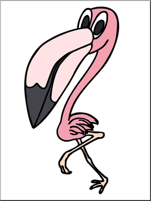 Clip art cartoon flamingo color i