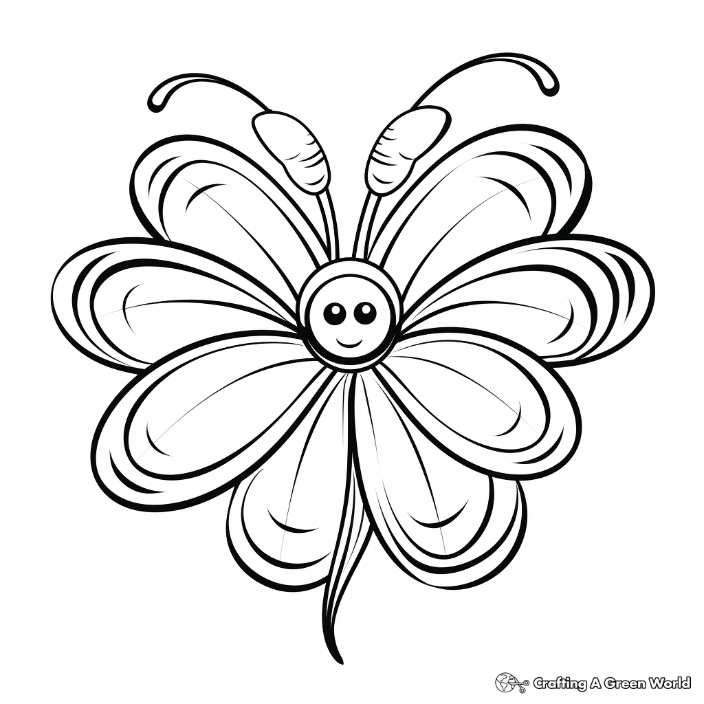 Flowers and butterflies coloring pages