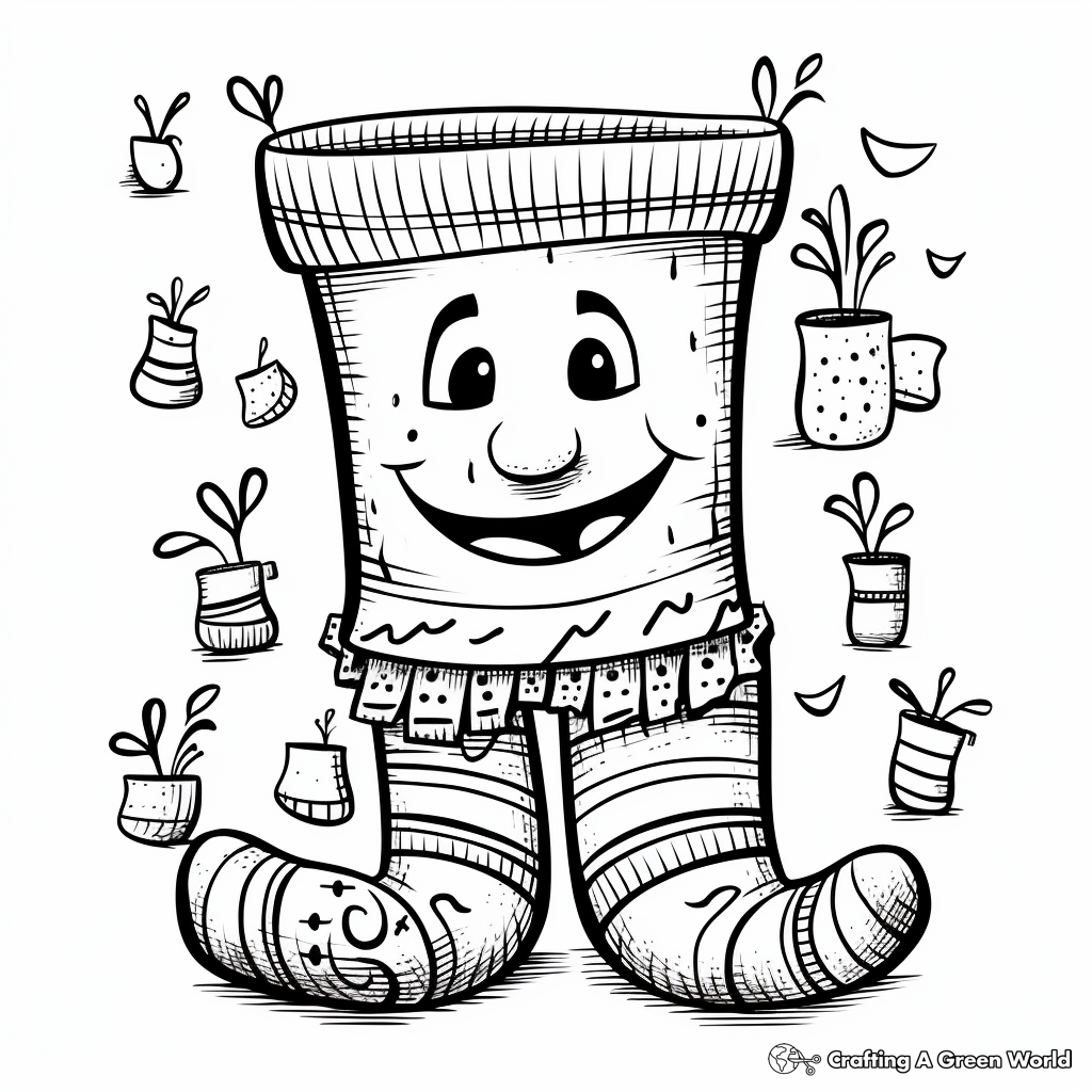 Crazy socks coloring pages