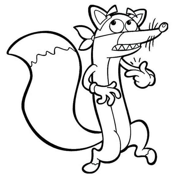 Swiper sneaking around in dora the explorer coloring page nick jr coloring pages dora coloring cartoon coloring pages