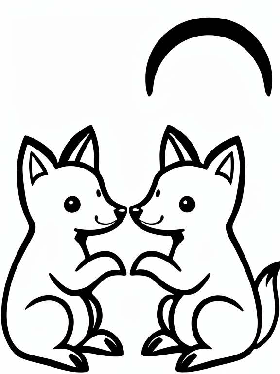 Foxes playing playing realistic
