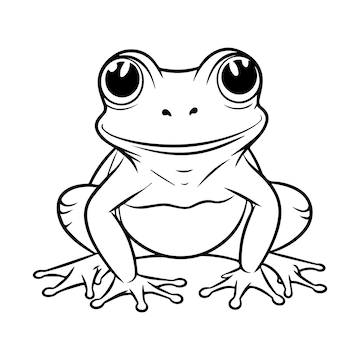 Premium vector frog coloring page for kids