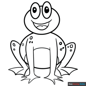 Frog coloring page easy drawing guides