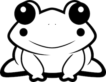 Premium vector frog vector illustration black and white frog coloring book or page for children