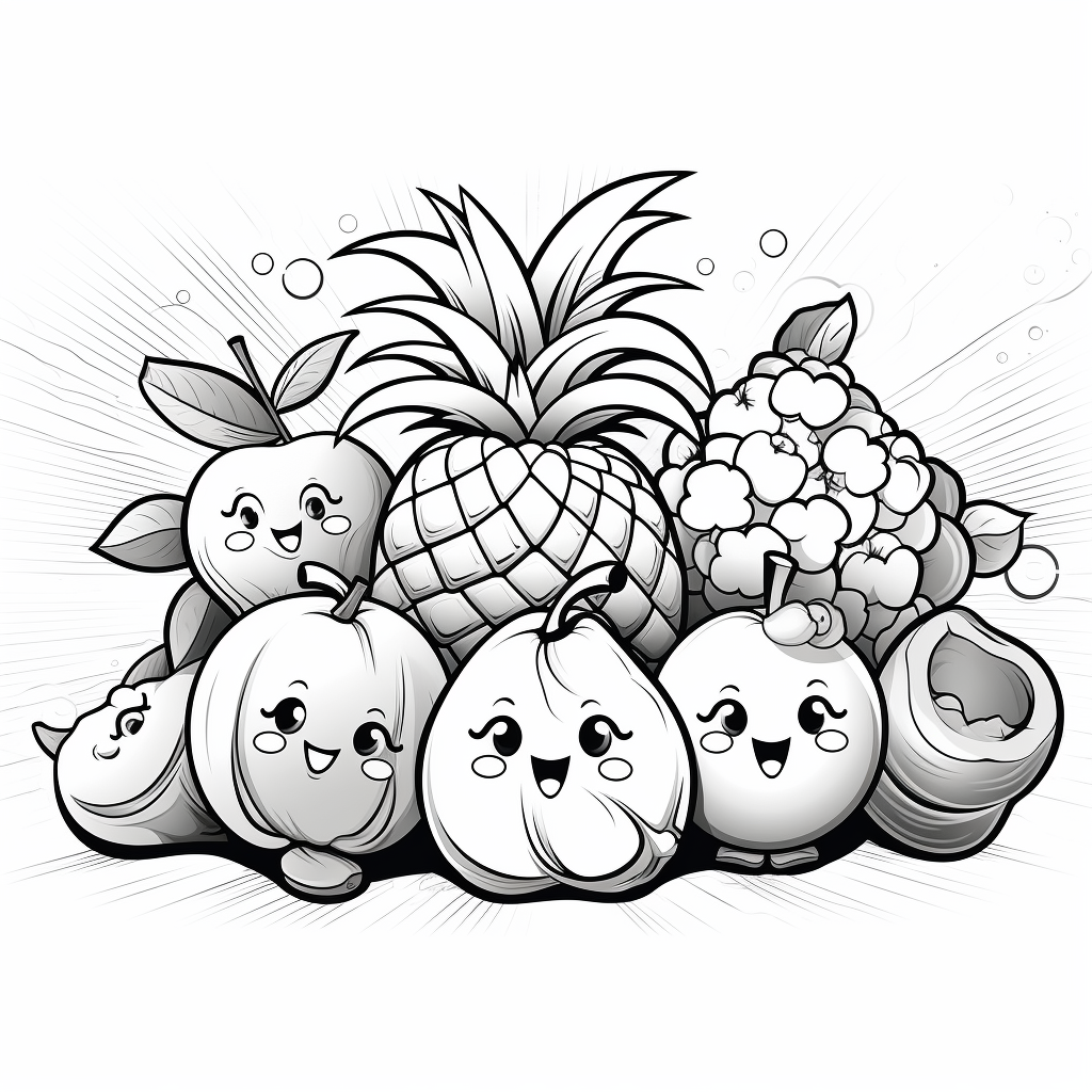 Fruit coloring pages