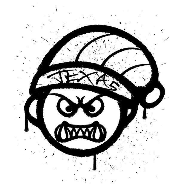 Premium vector vector graffiti spray paint angry man emoticon isolated vector illustration