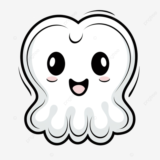 Kawaii ghost for halloween coloring page cartoon vector illustration coloring kids coloring chibi png transparent image and clipart for free download