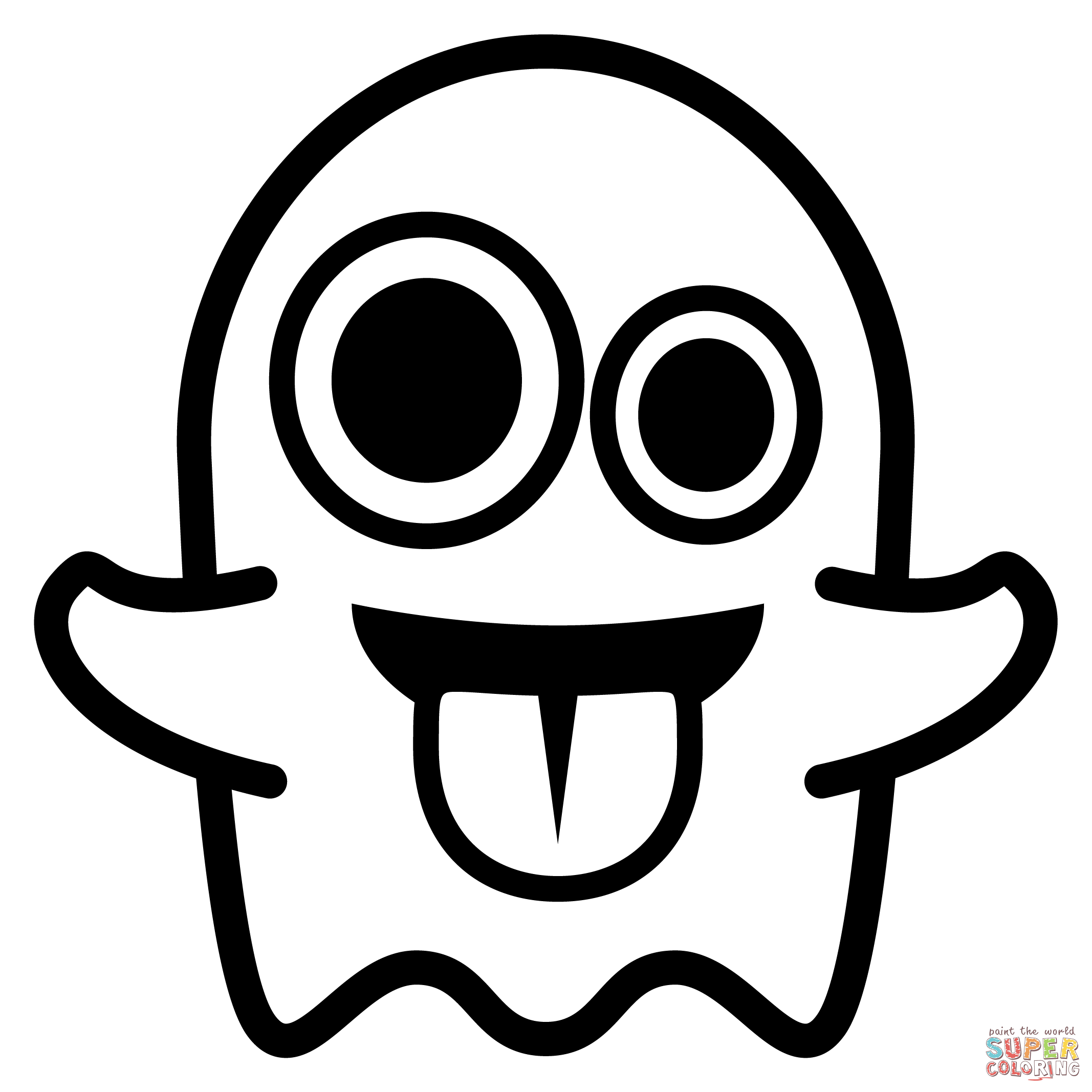 Ghost emoji coloring page free printable coloring pages