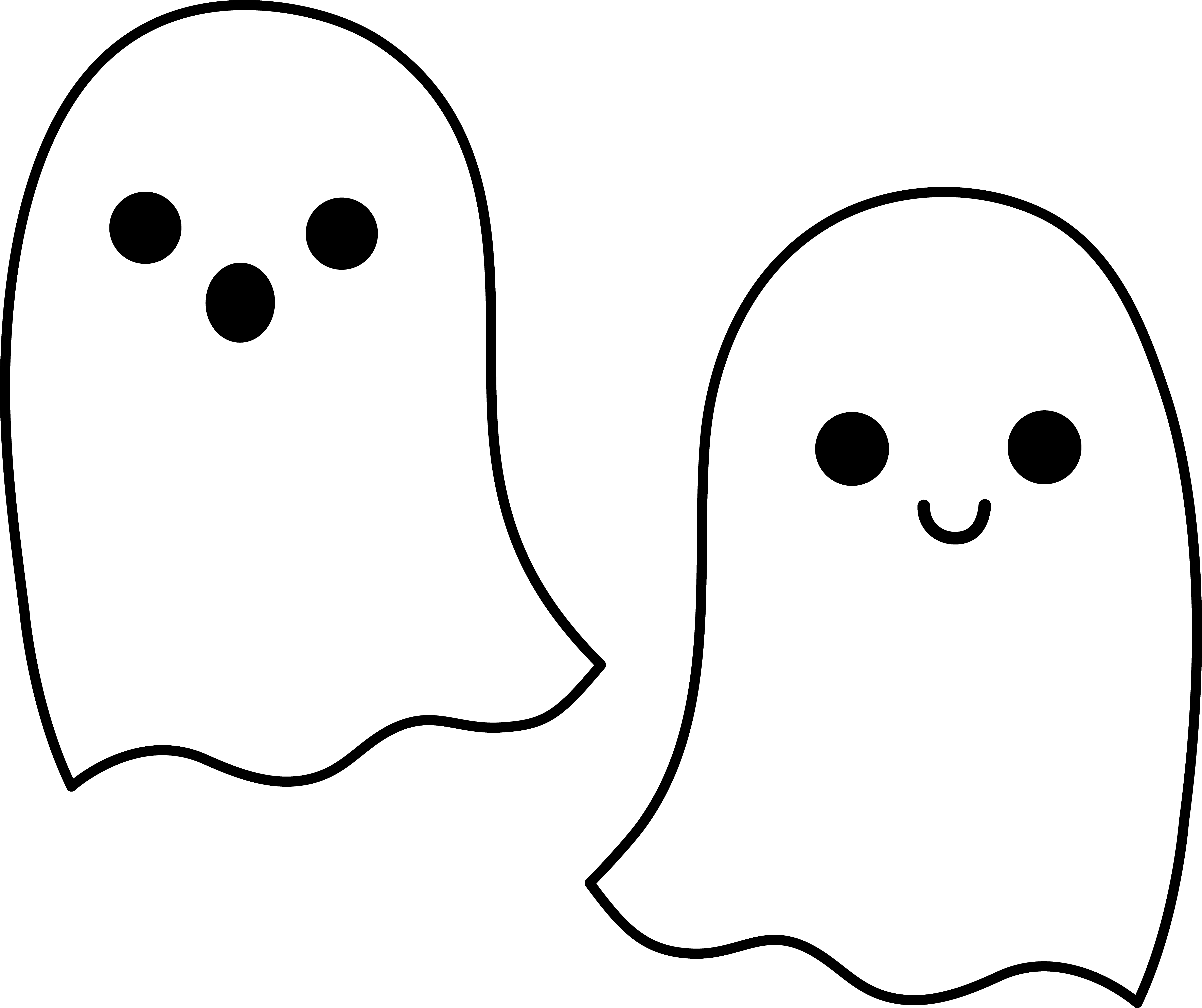 Cute simple halloween ghosts