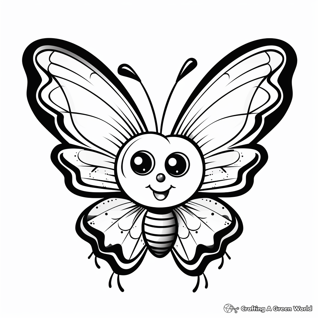 Heart butterfly coloring pages