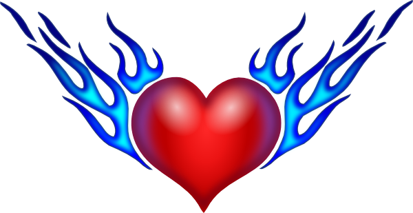 Burning heart clip art at