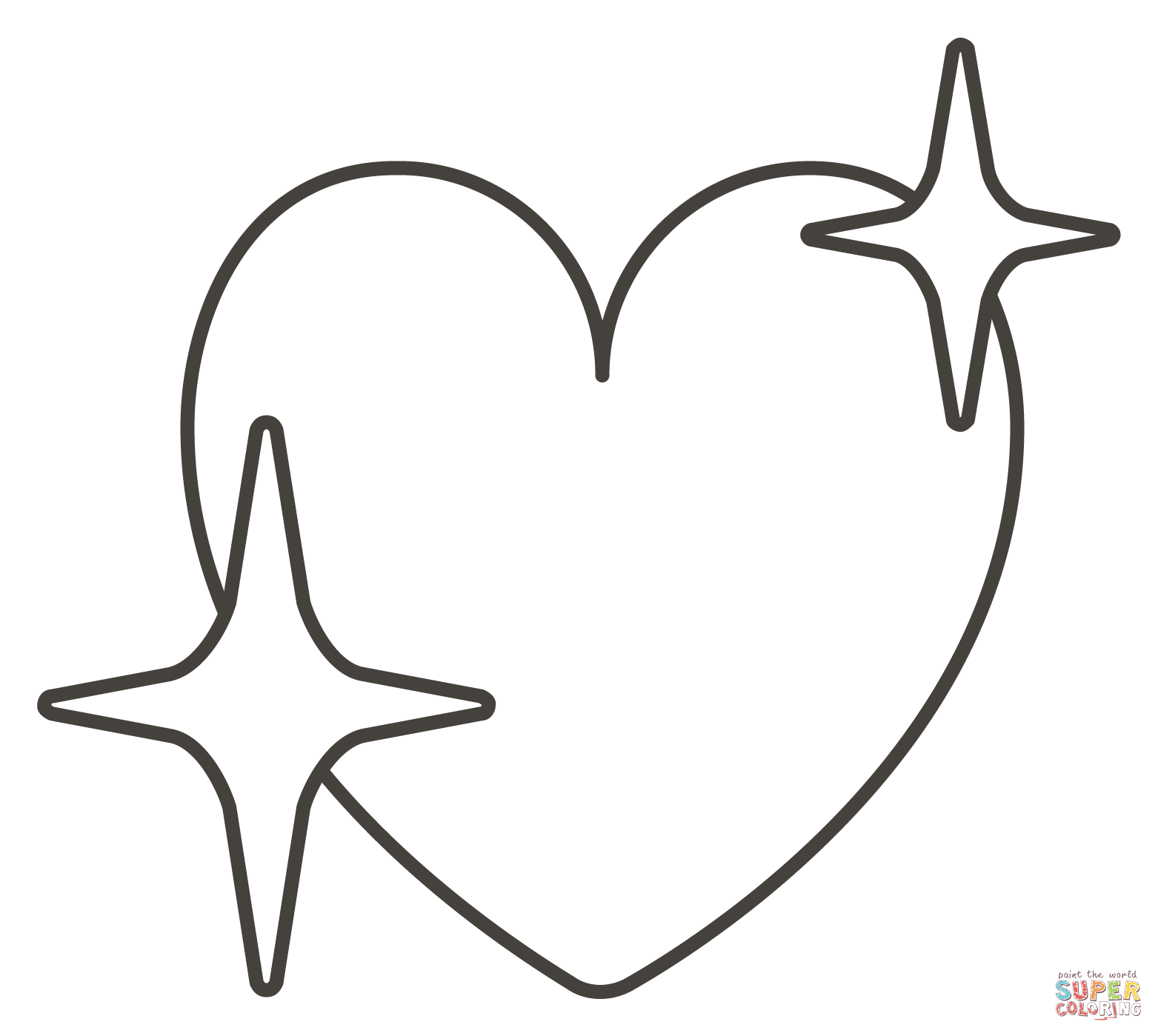 Sparkling heart coloring page free printable coloring pages