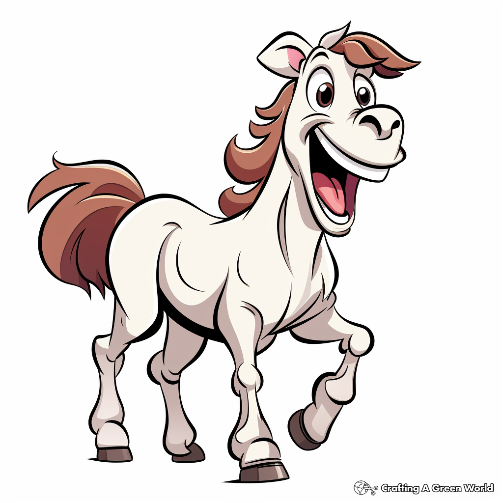 Cartoon horse coloring pages