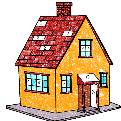House paint by number house coloring book