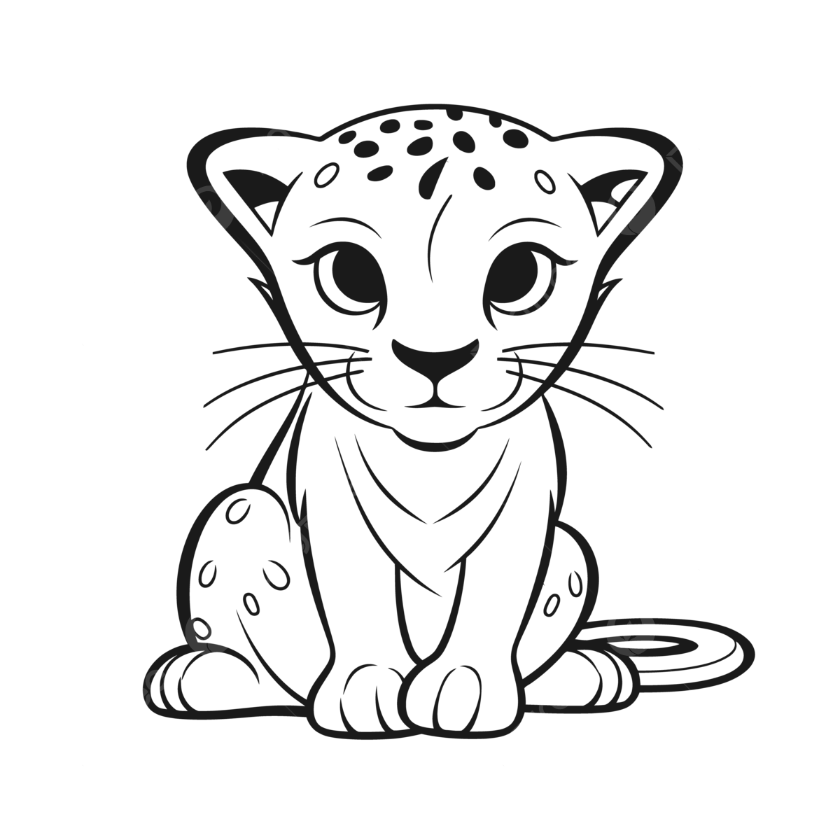 Cartoon baby leopard coloring page outline sketch drawing vector car drawing cartoon drawing baby drawing png and vector with transparent background for free download