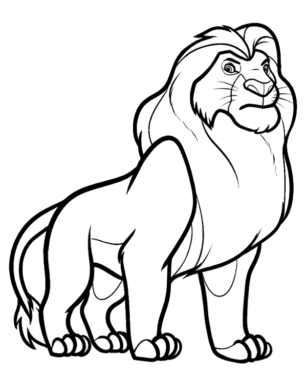 King of the jungle coloring page lion coloring pages lion king drawings cartoon drawings of animals