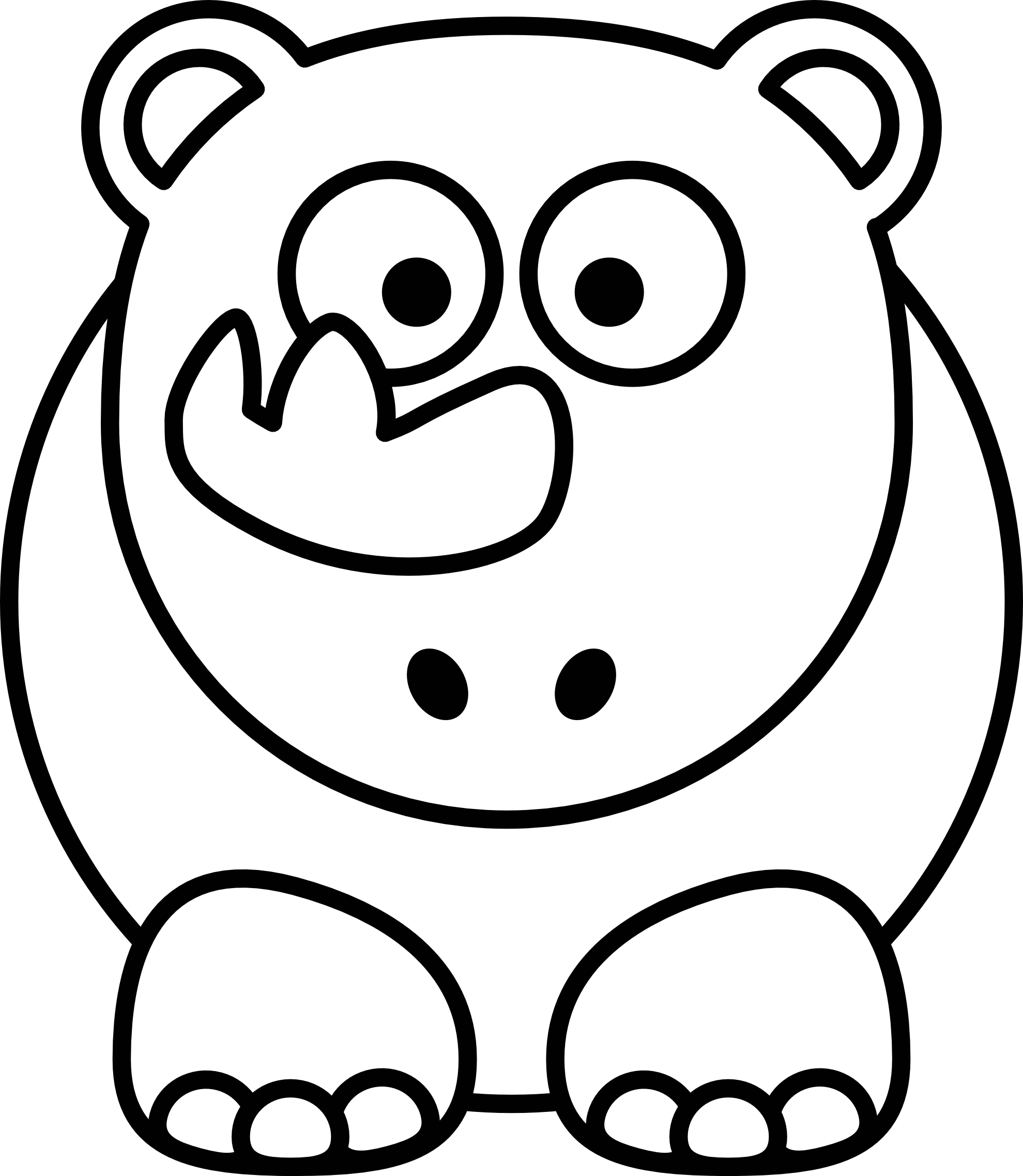 Animal clip art baby kangaroo clipart black and white