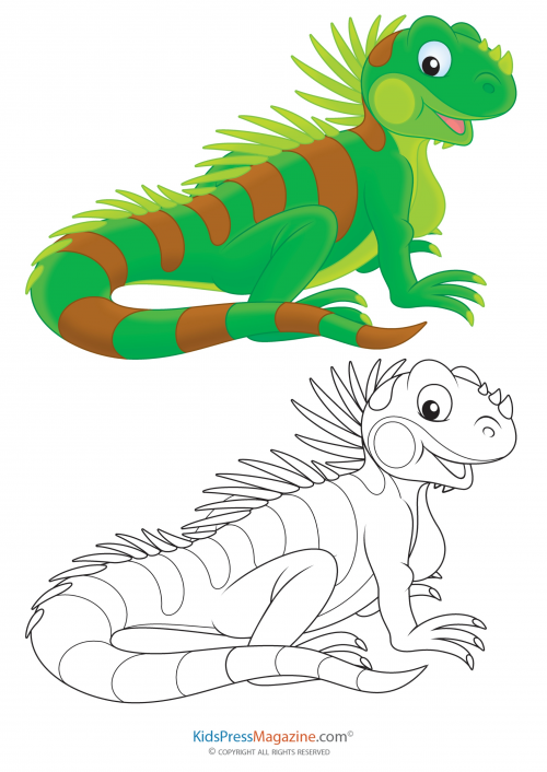 Boost focus and brain power with this fun iguana coloring match