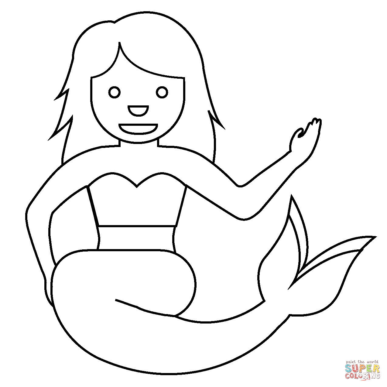 Mermaid emoji coloring page free printable coloring pages