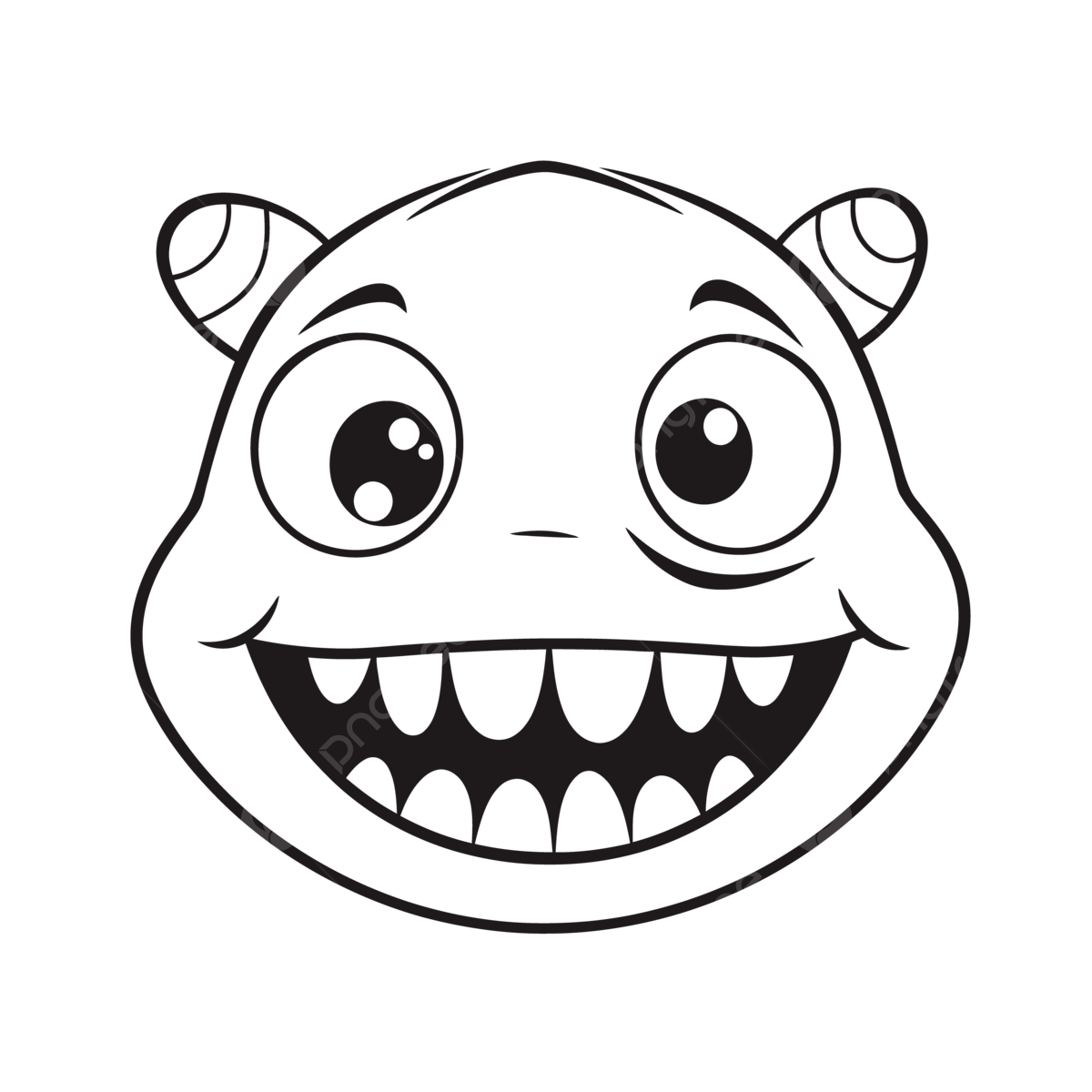 Monster head coloring page cartoon monster outline sketch drawing vector monster drawing car drawing cartoon drawing png and vector with transparent background for free download