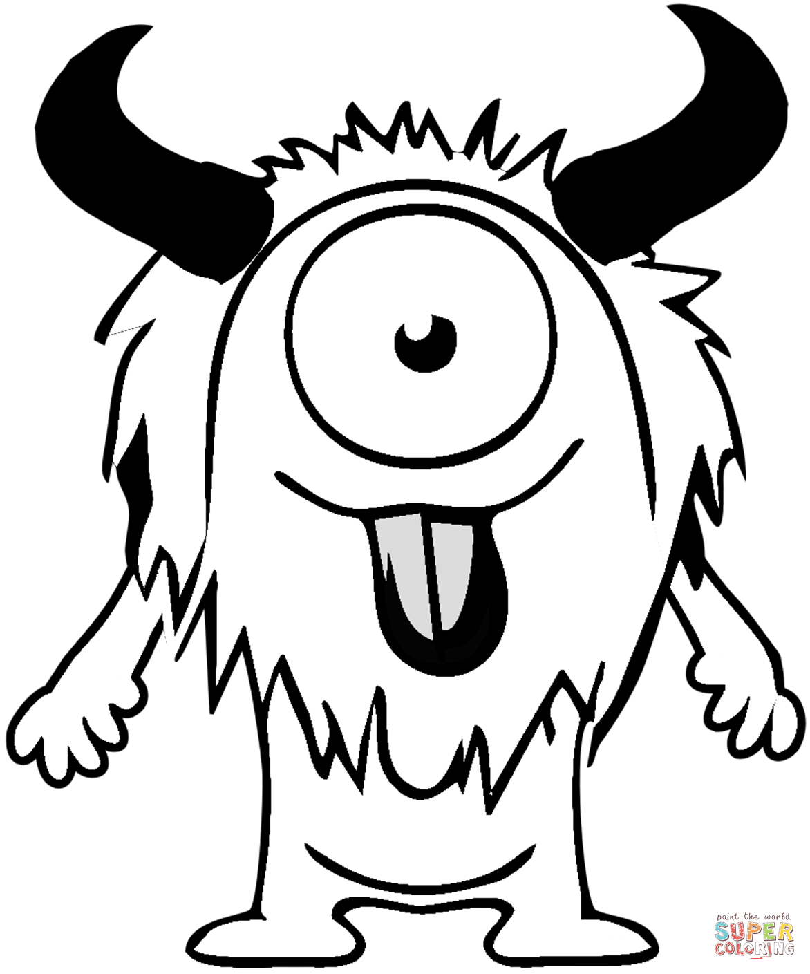 Playful monster coloring page free printable coloring pages