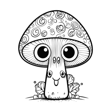 Mushroom coloring vector art png images free download on