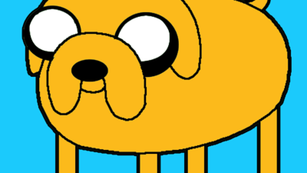 How to draw jake the dog from adventure time on cartoon network with easy steps