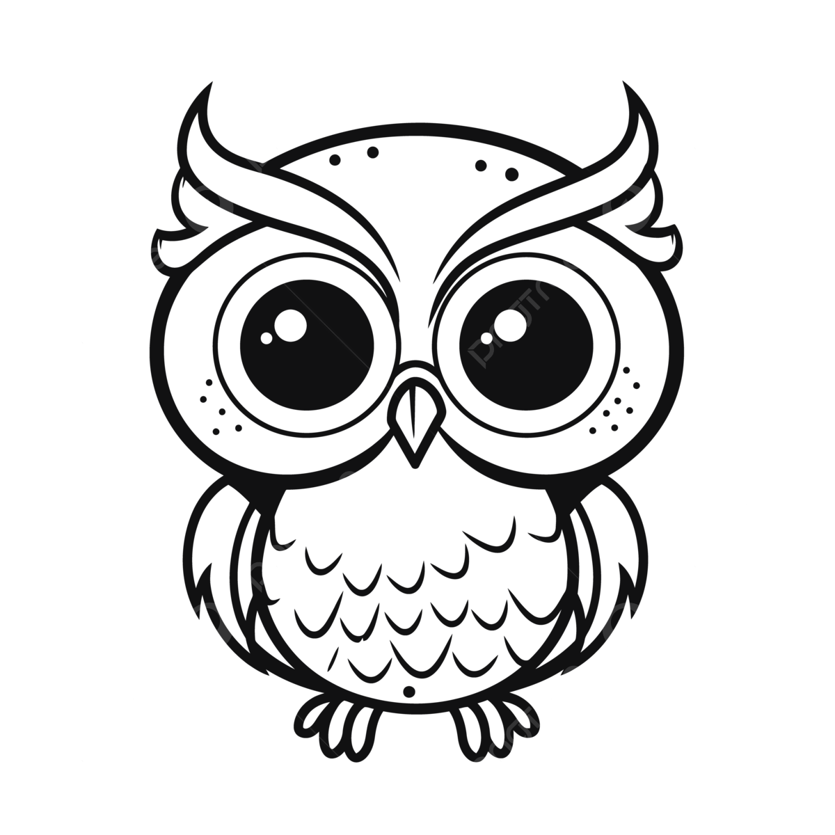 Large eyed owl cartoon drawing for easy coloring pages outline sketch vector car drawing cartoon drawing owl drawing png and vector with transparent background for free download