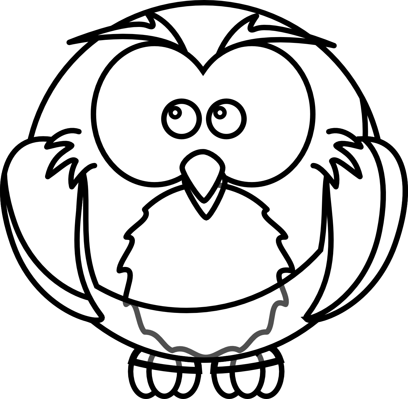 Snowy owl drawing outline clip art