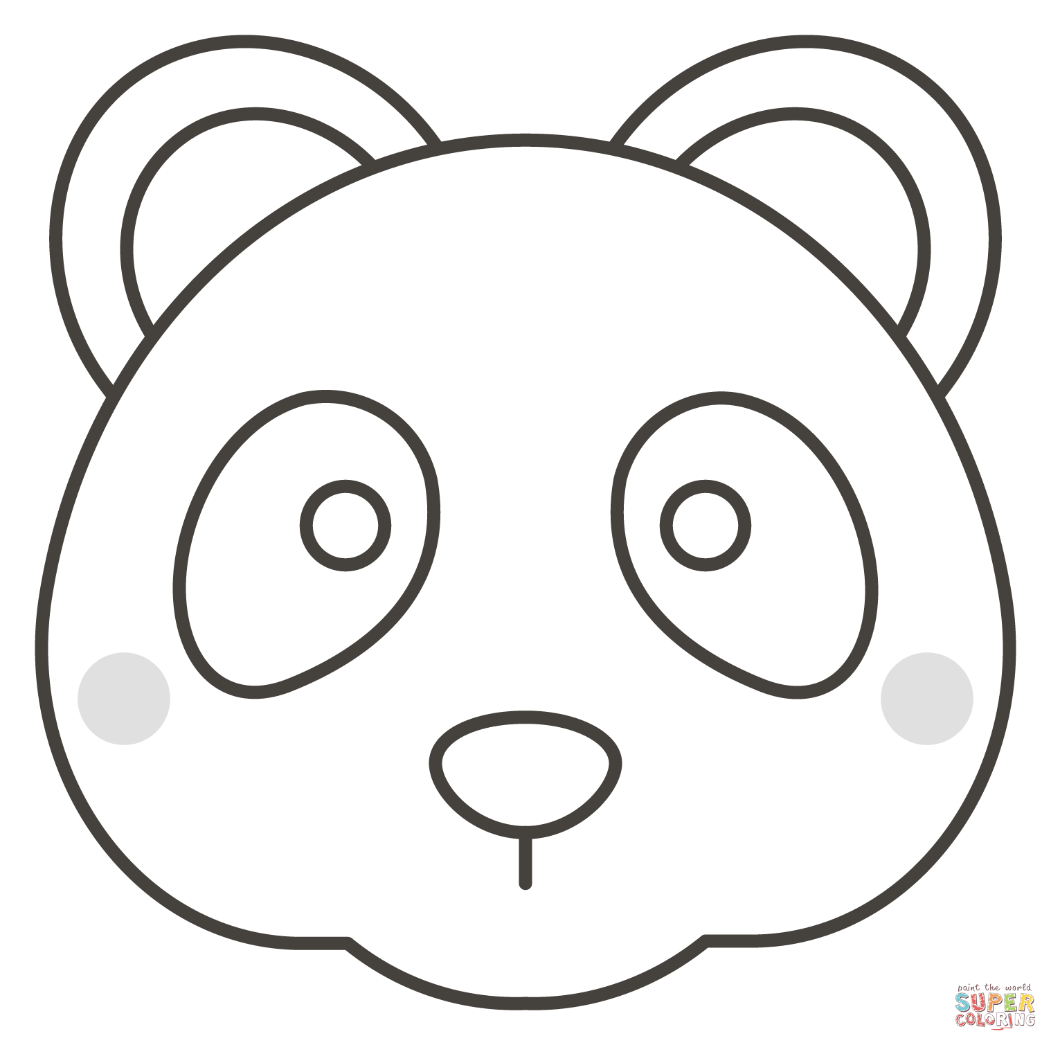 Panda face coloring page free printable coloring pages