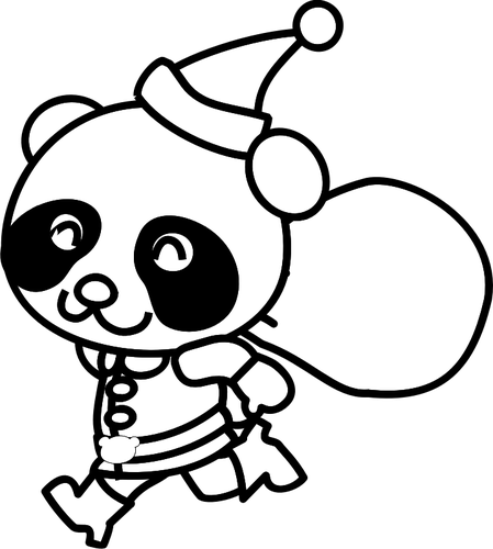 Santa panda coloring book vector image public domain vectors