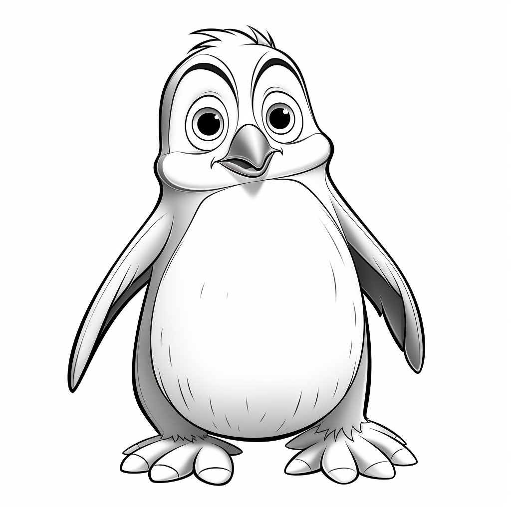 Penguin coloring book for children coloring pages