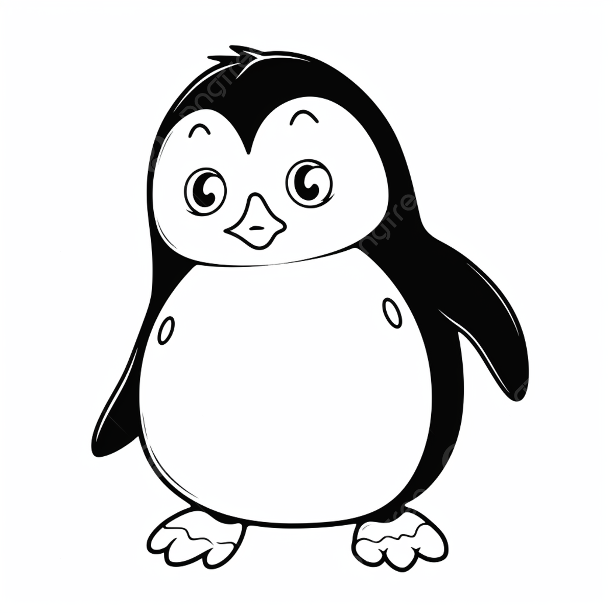 Image of cute penguin coloring page basic simple cute cartoon penguin outline isolated on white background children s coloring page png transparent image and clipart for free download