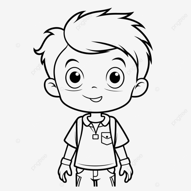 Cartoon boy coloring page outline sketch drawing vector car drawing cartoon drawing wing drawing png and vector with transparent background for free download