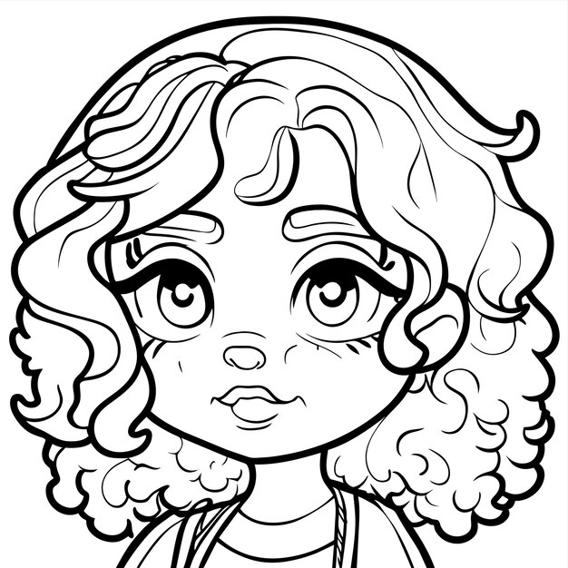 Premium vector cute princess chibi girl hand drawn cartoon sticker icon concept isolated illustration