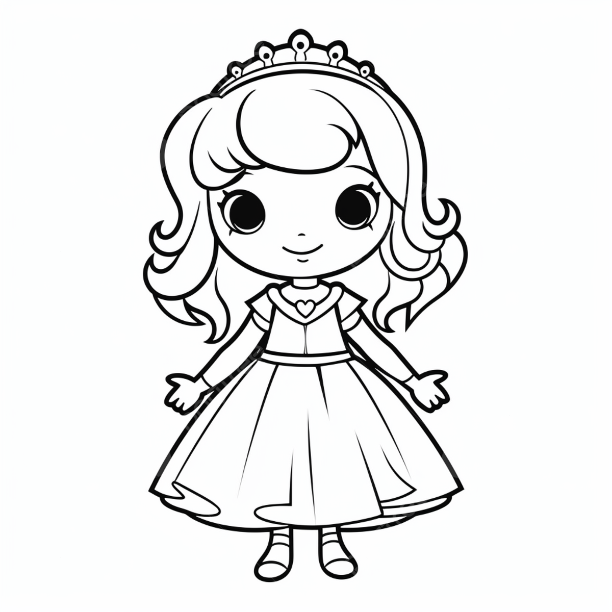 Princess cartoon outline art png transparent images free download vector files