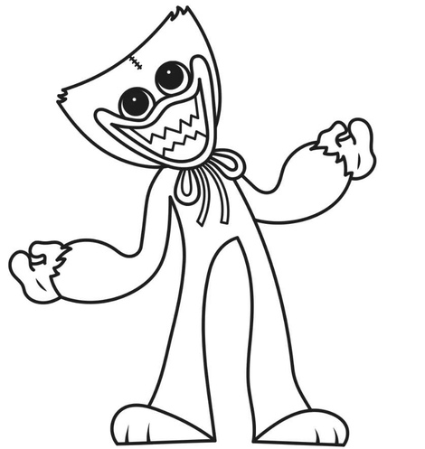 Coloring page poppy playtime huggy wuggy print free poppy coloring page monster coloring pages scary coloring pages