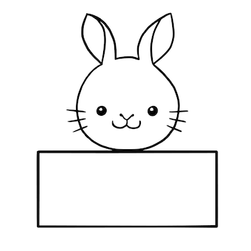 Premium vector rabbit cartoon animal cute kawaii doodle coloring page drawing