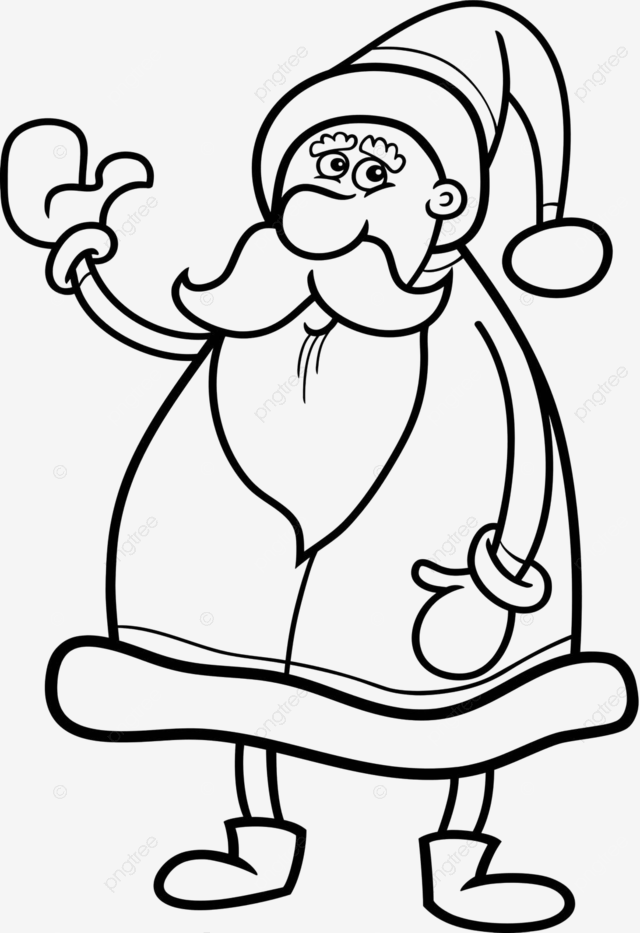 Santa claus cartoon for coloring book christmas eve humorous coloring vector christmas eve humorous coloring png and vector with transparent background for free download