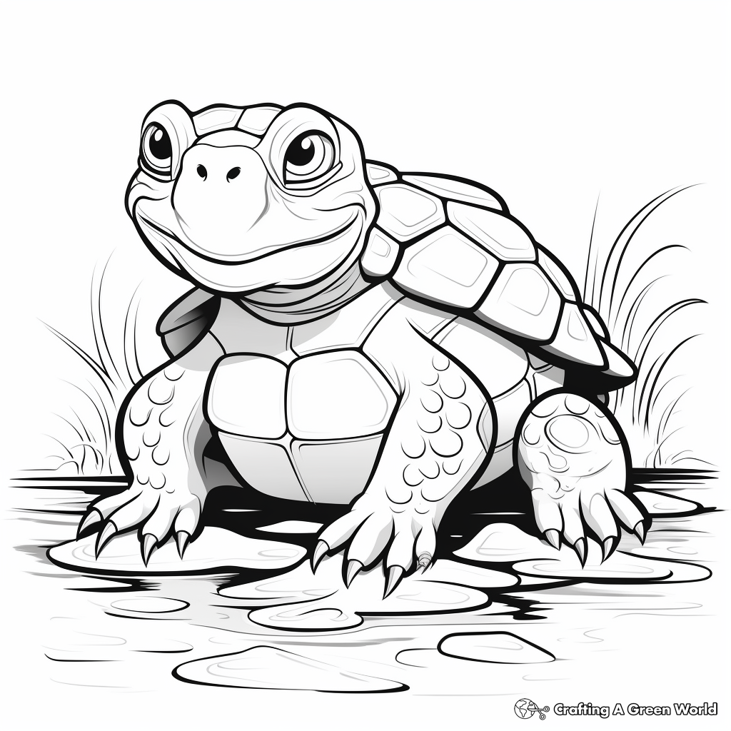 Snapping turtle coloring pages