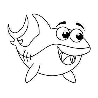 Page cute shark coloring book images