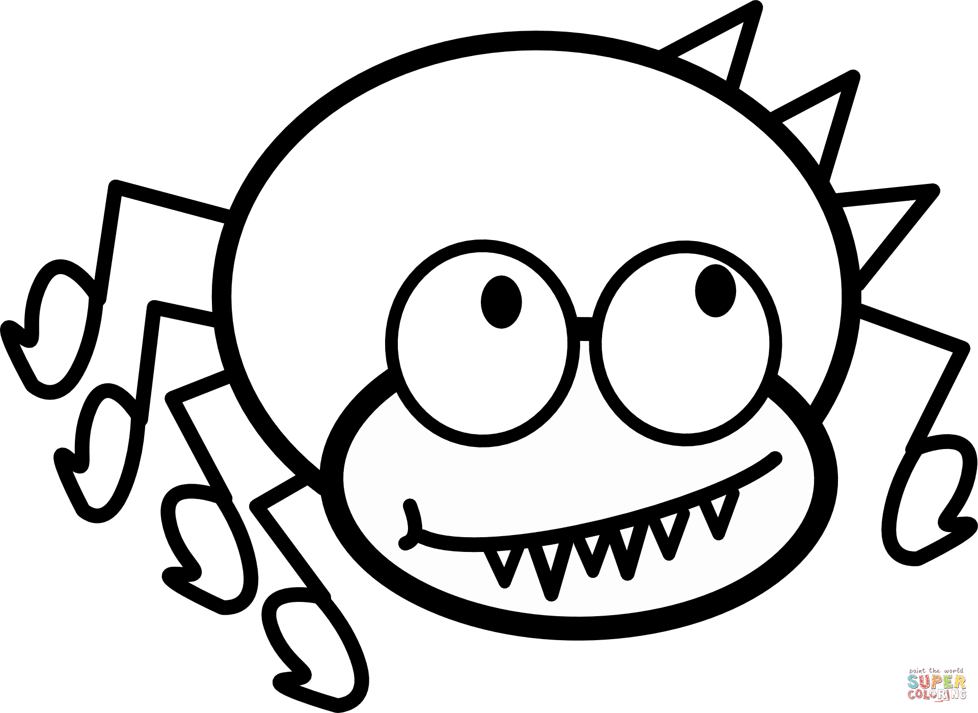 Cartoon spider coloring page free printable coloring pages