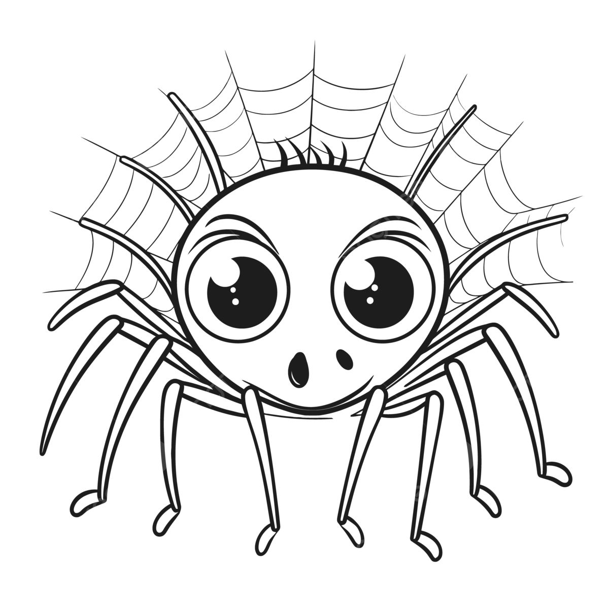 Cute cartoon spider with big eyes coloring pages outline sketch drawing vector car drawing spider drawing cartoon drawing png and vector with transparent background for free download